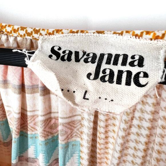 Anthropologie Savanna Jane Large Boho Blouse Shirt Top Boho Festival Tropical - Picture 2 of 9
